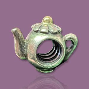 PANDORA Sterling Silver & 14k Gold S925 ALE Teapot Bead 790250 925 ALE Retired